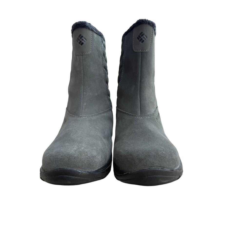 ❄️ Columbia Women’s Gray Suede Quilted Winter Boots Size 6 Fleece Lined - Picture 2 of 6